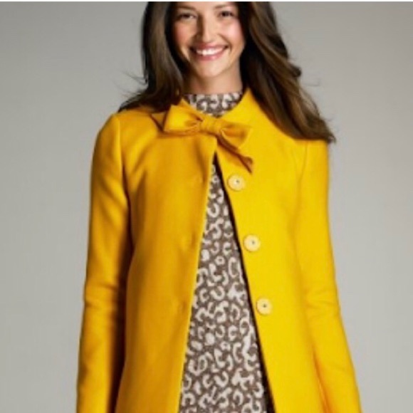 yellow j crew coat